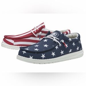 HEY DUDE Men’s Wally Patriotic American Flag Slip-On Shoe - 10